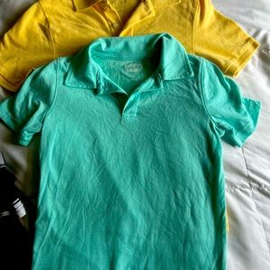 Boys polo shirts 5/6 - yellow and aqua- 2 for 8.00